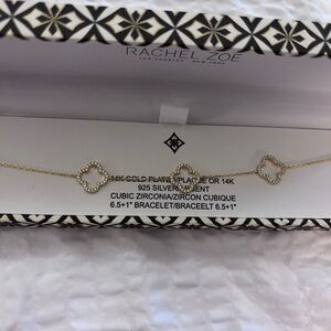 Rachel Zoe Reversible Gold Bracelet with Cubic Zirconia Accents